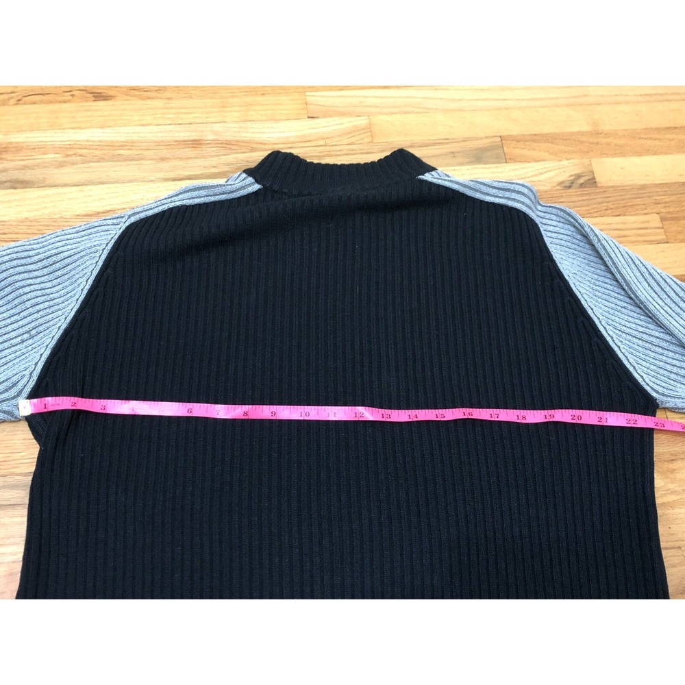 Restricted Pullover Y2k Racing Patches Sweater Men's XL Black Ribbed Color Block - Picture 3 of 6